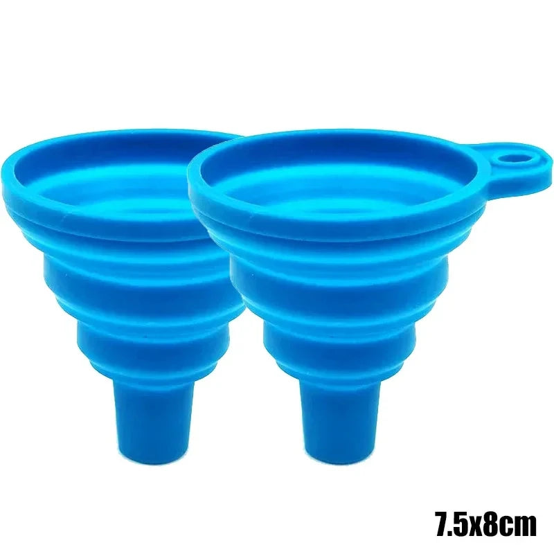 2Pcs Foldable Silicone Liquid Funnel 